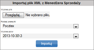 jednej konkretnej usługi. W przypadku importu różnych rodzajów przesyłek, należy operację powtórzyć (chyba że chcemy z wszystkich przesyłek stworzyc np. jeden rodzaj).