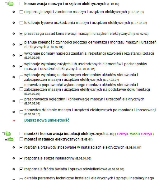 Po wpisaniu dokładnej nazwy zawodu (np.