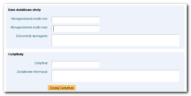 zawodzie/stanowisku. Również do umiejętności pozostałych można dodać propozycje, które mogą zostać uwzględnione przez moderatorów.