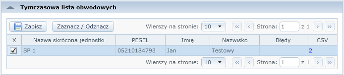 Czynności do wykonania w trakcie poszczególnych etapów w systemie ponownie wybrać z górnego menu zakładkę Kandydaci, a następnie z menu po lewej stronie zakładkę Importuj obwodowych; w sekcji