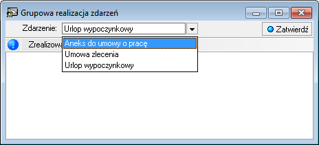 9 6 Podręcznik użytkownika Symfonia Kadry i Płace liście zdarzeń te, które chcemy edytować.