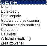 Można zdefiniować następujące parametry raportu (jak na rysunku powyżej): Przelewy domyślnie wartość Wszystkie.