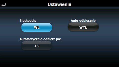 naciśnij Paruj. UWAGA: Włączenie Bluetooth, sygnalizowane jest ikonką głównym menu urządzenia.. w Wróć do poprzedniego menu i naciśnij Parowanie. Naciśnij Szukaj aby wyszukać dostępne telefony.
