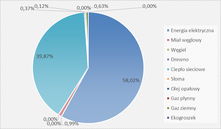 Gaz ziemny 76,00 0,63% 72,33 0,66% -3,66-4,82% Ekogroszek 0,00 0,00% 0,00 0,00% 0,00 - RAZEM 12 075,28 100,00% 11 016,42 100,00% -1 058,85-8,77% Źródło: opracowanie własne na podstawie BEI Wykres 3.