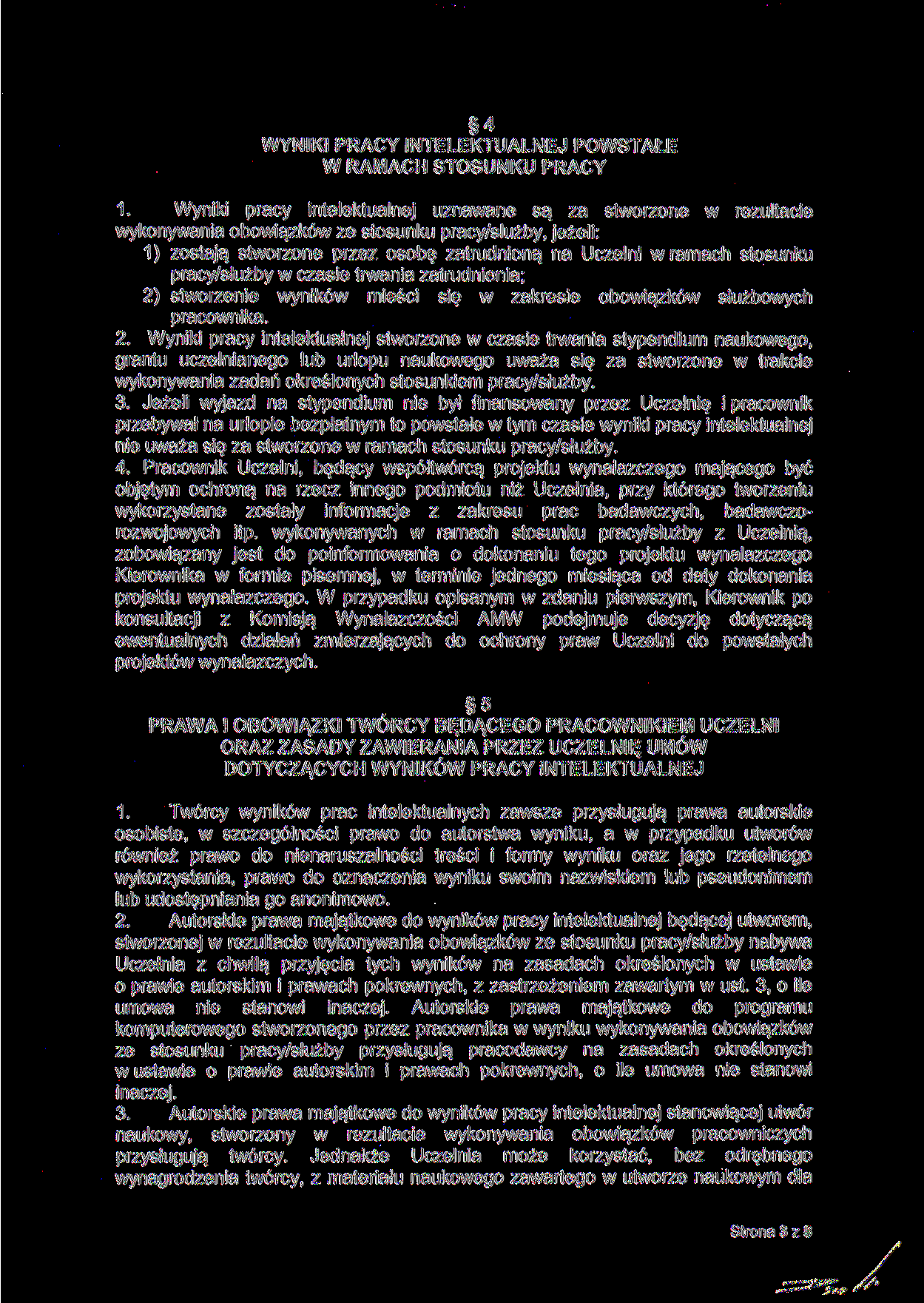 4 WYNIKI PRACY INTELEKTUALNEJ POWSTAŁE W RAMACH STOSUNKU PRACY 1.