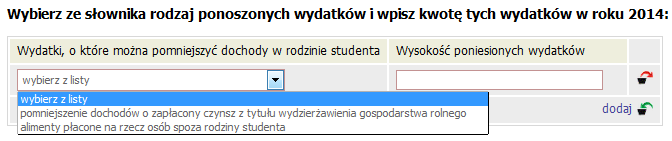 Ekran 3d pomniejszenie dochodu osiągnięty dochód można pomniejszyć o kwoty: alimentów zapłaconych na rzecz dzieci spoza rodziny, czynszu płaconego z tytułu