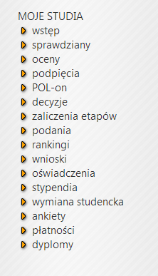 wstęp menu usosweb z górnego menu należy wybrać zakładkę Dla