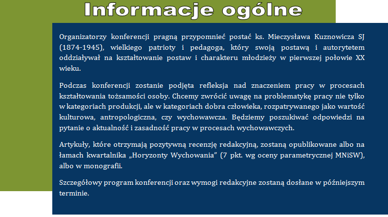 1 2 3 4 PRACA I TOŻSAMOŚĆ OSOBY W WYMIARZE NATURALNYM I RELIGIJNYM (wychowanie przez pracę; wychowanie do pracy; praca i autorealizacja; stawanie się dorosłym przez pracę; praca w procesie