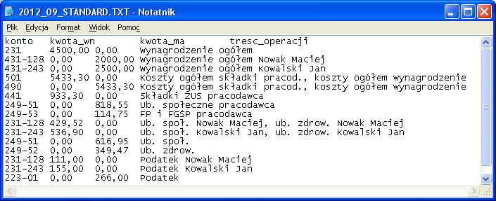 Rys.13. Ekran eksportu zaksięgowań do pliku. Rys.14.