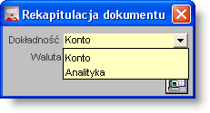 4 Sposób pracy z programem 4 Dokumenty 218 strona Po potwierdzeniu, pozycja dokumentu zostanie usunięta Rekapitulacja dokumentu księgowego Rekapitulacja dokumentu księgowego stanowi podsumowanie