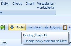 3. Wybrać ponownie z menu głównego moduł Formularze wydruków, zaznaczyć opcję Dodaj, wpisać nazwę dokumentu np.