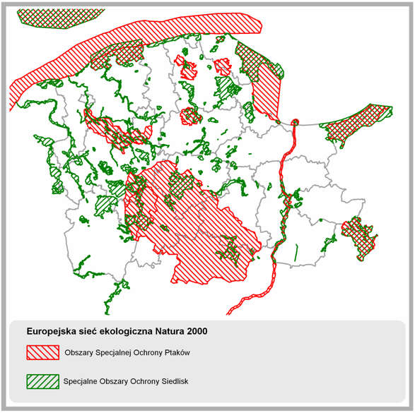 Udział powierzchni obszarów chronionych w