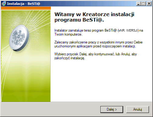 3.3. Instalowanie programu z podłączeniem do już istniejącego serwera Instalacja programu BeSTi@ z podłączeniem do już istniejącego serwera powinna być przeprowadzana na komputerach roboczych