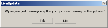 Rysunek 29. Okno aktualizacji programu LiveUpdate Jeśli będzie dostępna nowsza wersja programu, wtedy uaktywni się przycisk Pobierz aktualizacje, który umożliwi pobranie uaktualnień.