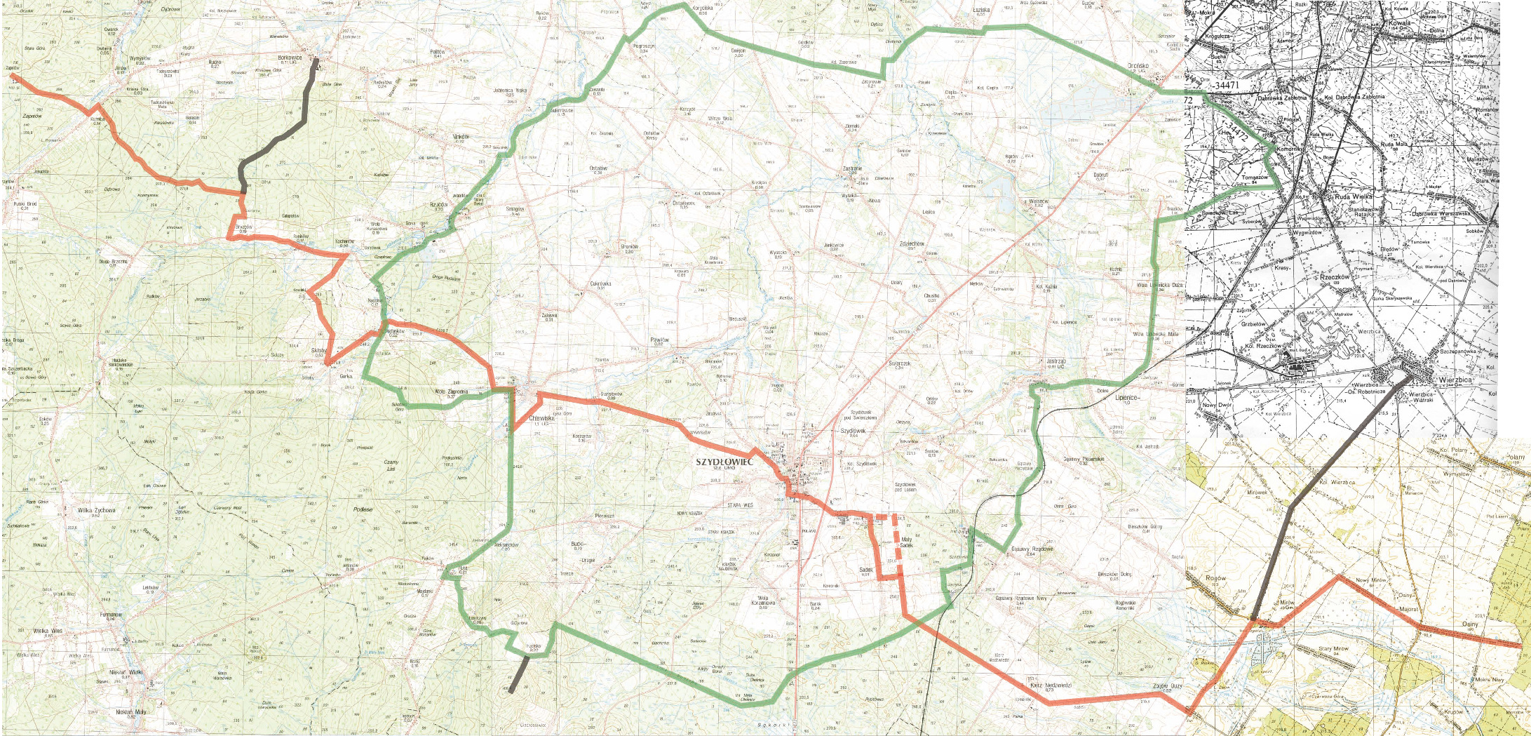 Analiza Potencjału Przedsiębiorczości na obszarze LGD Na Piaskowcu 2012-5-28 Mapa 3. Mapa przebiegu trasy rowerowej.