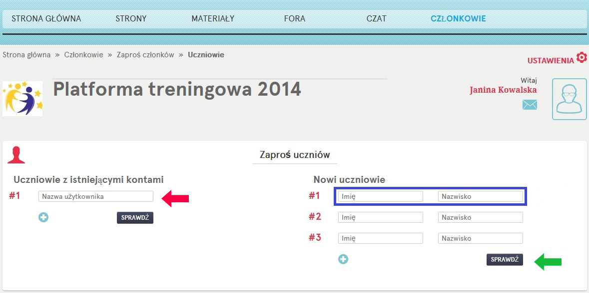 6. TWINSPACE DODAWANIE CZŁONKÓW - UCZNIOWIE Uczniowie aktywni w projekcie również mogą dołączyć do członków TwinSpace i korzystać z dostępnych narzędzi współpracy.