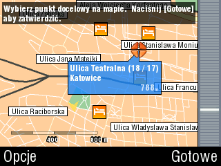 Krok 3. Naciśnij wybrany przycisk W tym przypadku Punkt na mapie ). (Krok 4) Włącza się tryb przeglądania mapy, możesz ją całą przeglądać przesuwając ją.