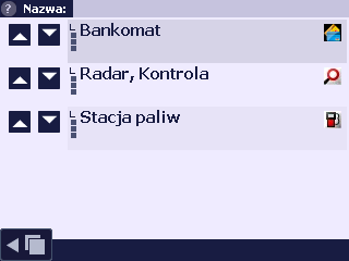 Przycisk "Opcje" na ekranie z informacją o wybranym punkcie zawiera analogiczne opcje jak w menu kontekstowym.