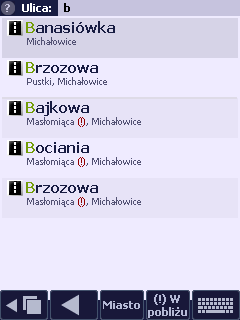 Wyszukiwanie celu podróży (menu 'Prowadź do') cz.2 Wpisując nazwę poszukiwanego obiektu, wystarczy podać jej krótki fragment.