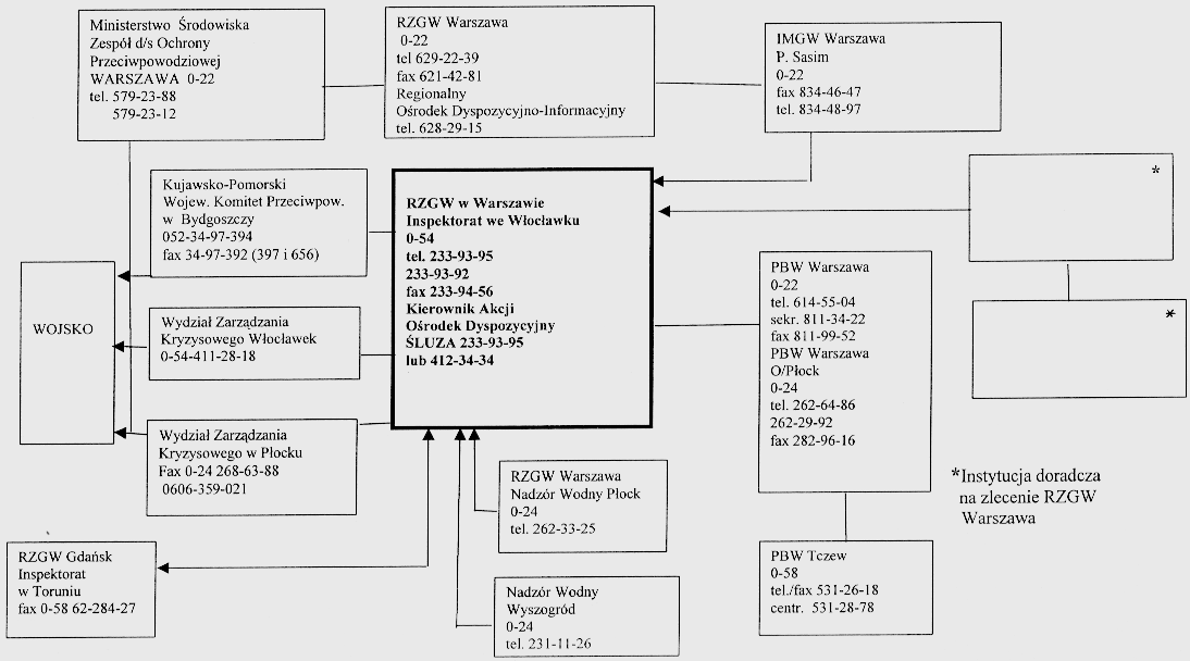 Schemat przepływu informacji w czasie akcji