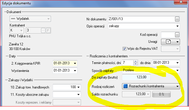 2. Wydatki zaliczone do kosztów uzyskania przychodów w Sz@rk KE PRO W Sz@rk KE wszystkie wydatki wprowadzane do Księgi są traktowane jako zaliczone do kosztów uzyskania przychodu.