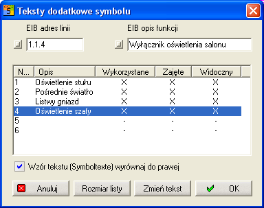 Typ: Wskazuje typ elementu, można go zmienić, klikając strzałkę z prawej strony listy. Warstwa: Wskazuje aktualną warstwę, na której znajduje się dany element.