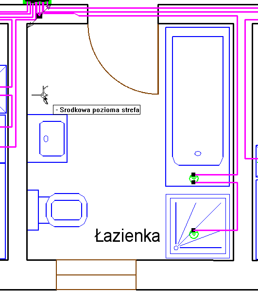 obróci się automatycznie do ściany. Symbol pozostanie tak obrócony aż do czasu, kiedy przybliżymy go do innej ściany.