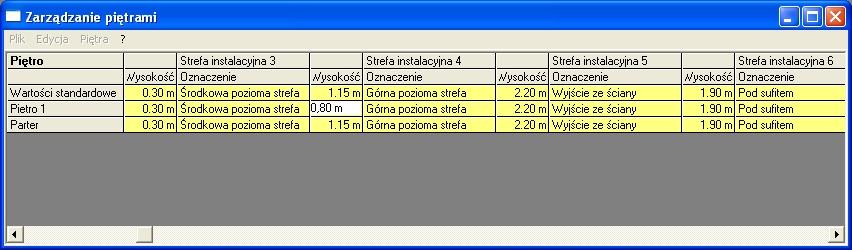 Przy pomocy polecenia 'Plik Koniec' zamknij okno dialogowe edycji pięter, zostaniemy wezwany do utworzenia nowego pliku zarysu budynku. Pole wyboru pozwala na określenie nowo tworzonego zarysu.