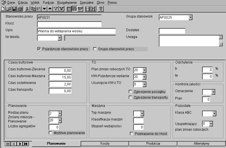 Rys. 3. Stanowisko pracy Fig. 3. Workstation 3.3. Kalkulacja oferty Po wprowadzeniu zlecenia, należy ustalić aktualną cenę sprzedaży.
