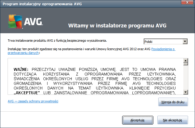 3. Proces instalacji systemu AVG Aby zainstalować na komputerze program AVG, należy najpierw zdobyć najnowszy instalator.