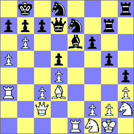 34.Obrona francuska [C01] San Remo 1930 Grau (Argentyna) Nimzowitsch (Dania) 1.e4 e6 2.d4 d5 3.ed5 ed5 4.Gd3 Sc6! 5.c3 Gd6 6.Sf3 Sge7 7.Hc2 Gg4 8.Sbd2 Hd7 9.0 0 f6 10.We1 g5 11.