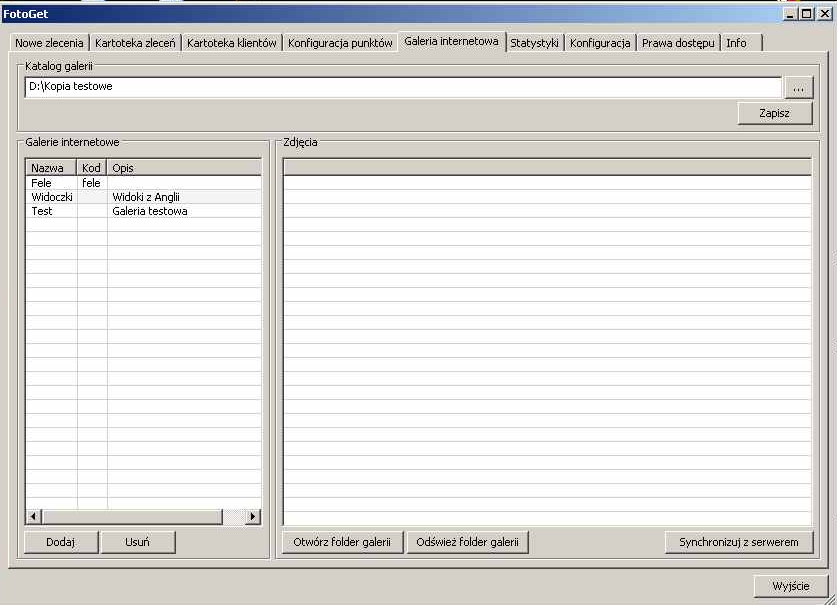 IX. Galeria internetowa 1. Katalog galerii na samym początku wybieramy katalog, w którym będą przechowywane zdjęcia do naszej galerii. 2.