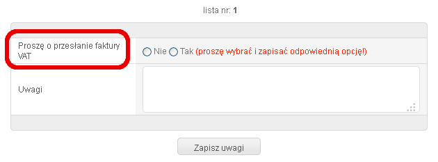 pełnych danych, czyli nazwy, adresu i NIP-u jednostki, na którą powinien zostać wystawiony dokument. Faktura zostanie wysłana niezwłocznie po otrzymaniu wpłaty na konto firmy.