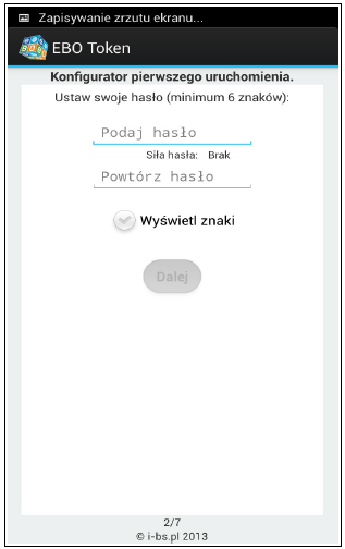 Rysunek 38: Formularz zamawiania tokena Uruchomi aplikacje ebo Token na telefonie komórkowym Ustawi hasªo do tokena Rysunek 39: Wprowadzenie hasªa do tokena w