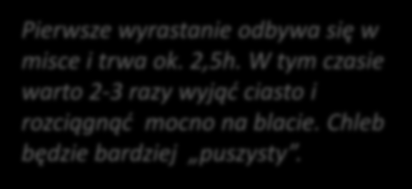 FAZA 2 Przygotowanie ciasta chlebowego i pierwsze wyrastanie Do miski dodajemy: 450g mąki pszennej 750 (850) 50g mąki pszennej 550 (luksusowa) 1,5 łyżeczki soli 1 łyżeczka cukru (opcjonalnie)