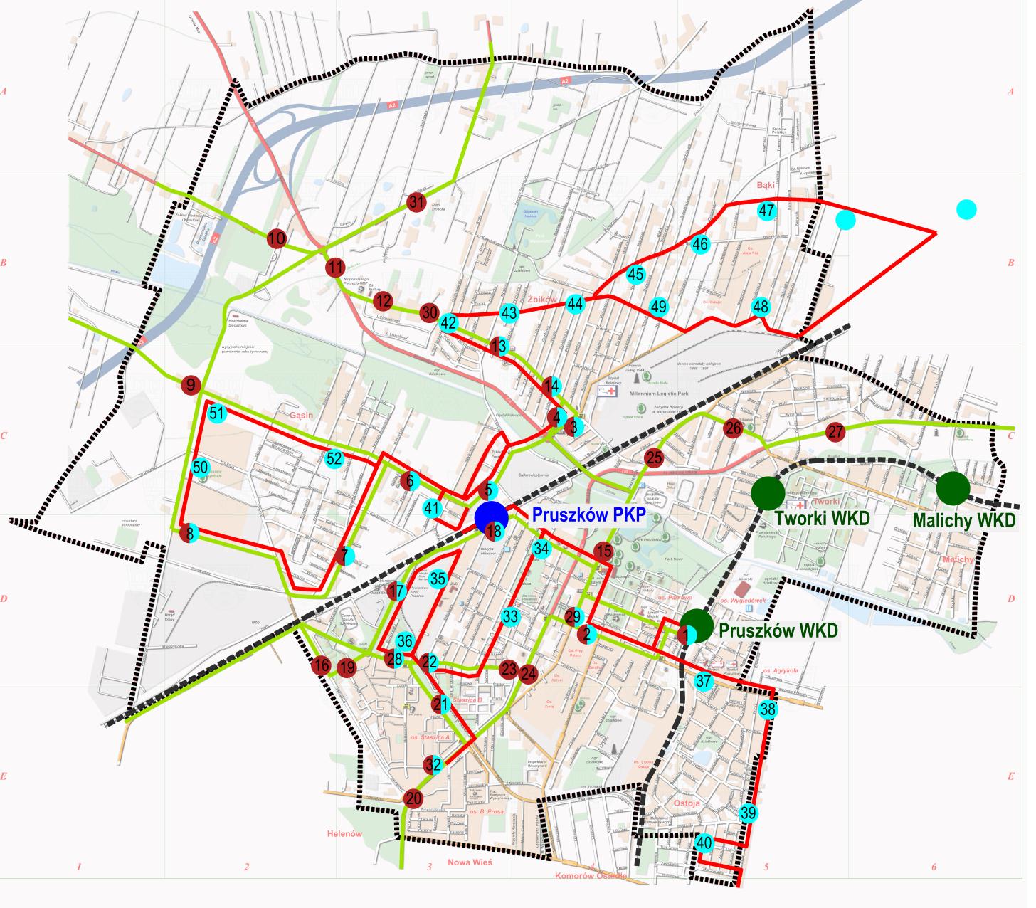 Plan zrównoważonego rozwoju publicznego transportu zbiorowego miasta Pruszków. Projekt 23 Rys. 11.