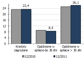 pozostał na poziomie z końca 2010 r. i na koniec 2011 r. wynosił 7,2%.