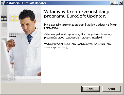 Instalacja aktualizatora Instalacja aktualizatora jest czynnością jednorazową, którą należy wykonać na wszystkich stanowiskach w aptece.