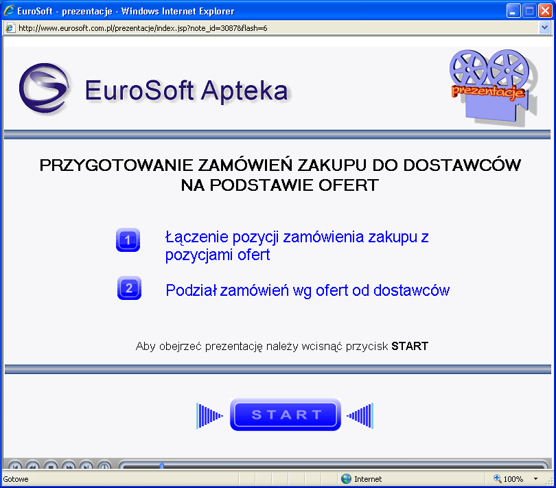 Pomoc w programie EuroSoft Apteka Dokumentację programu EuroSoft Apteka stanowią: podręcznik drukowany, specyfikacja programu, Pomoc w postaci elektronicznej (Help), strona www.eurosoft.com.