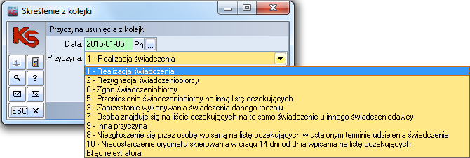 Terminarz/Wizyta - dodając wpis na przyszłość oraz zaznaczając rodzaj wpisu kolejka oczekujących. 5.5. Rejestracja kolejki oczekujących w module Terminarz 5.2.