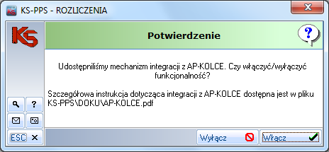 5.18. Konfiguracja komunikacji z AP-KOLCE Podczas rejestracji wysokospecjalistycznej kolejki oczekujących przez administratora systemu (KSADM) z zakresu sprawozdawanego w systemie Kolejek Centralnych