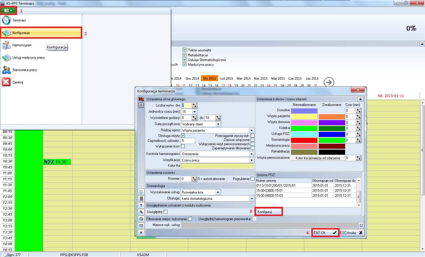 Rys. 1.4. Konfiguracja modułu POZ 1.1.2. Terminarz Rys. 1.5.