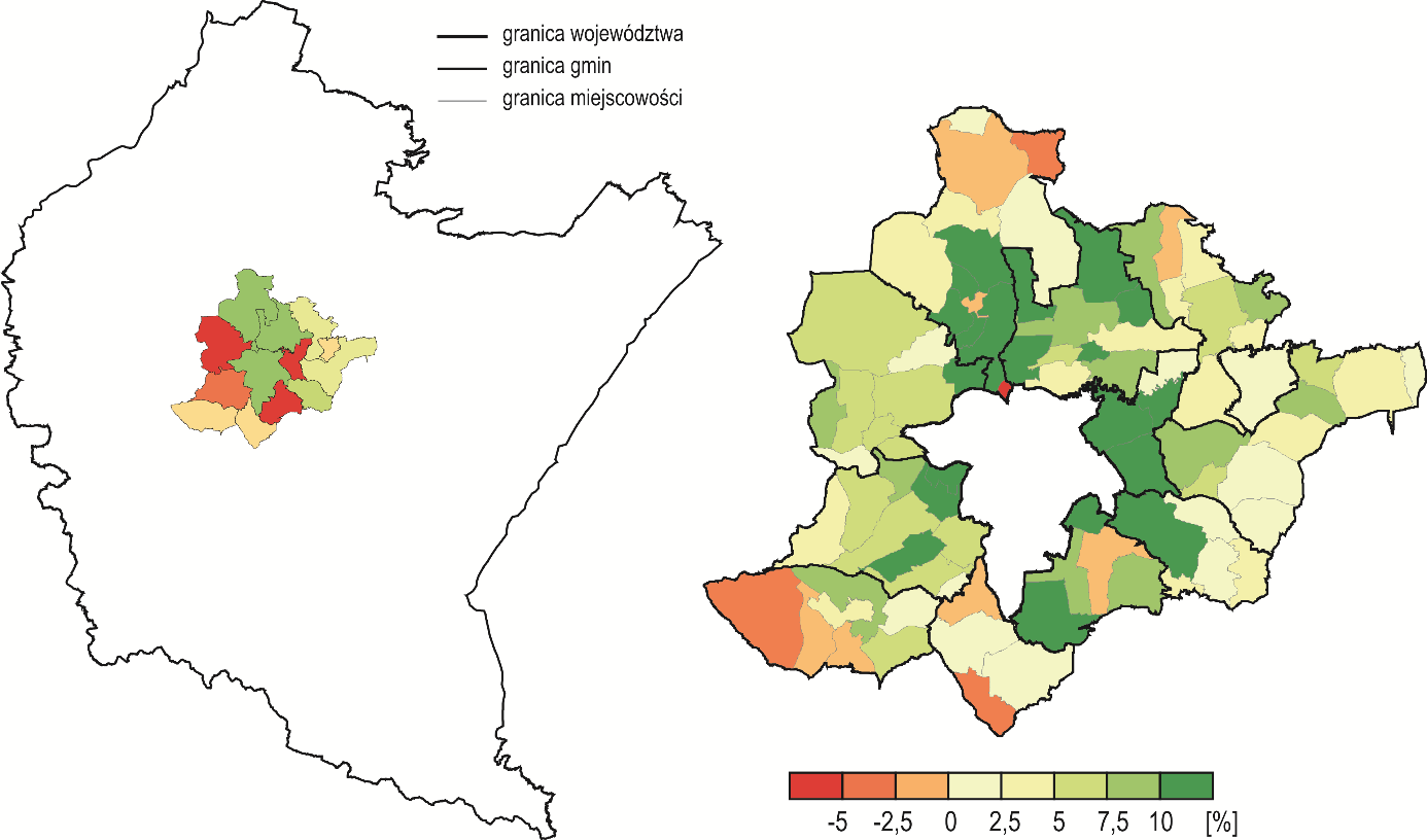 1.2. ZMIANY LICZBY LUDNOŚCI Zmiany liczby ludności zachodzące w ciągu ostatnich lat w gminach Rzeszowskiego Obszaru podyktowane były zarówno procesami demograficzno-społecznymi, jak również zmianami