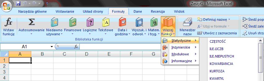 Ponizej zamieszczo no w PODSTAWY PROBABILISTYKI Z PRZYKŁADAMI ZASTOSOWAŃ W INFORMATYCE 1.5. Analiza statystyczna z wykorzystaniem arkusza Excel 3 1.5.1. Uwagi wstępne Analiza moŝe być wykonana na trzy sposoby: 1.