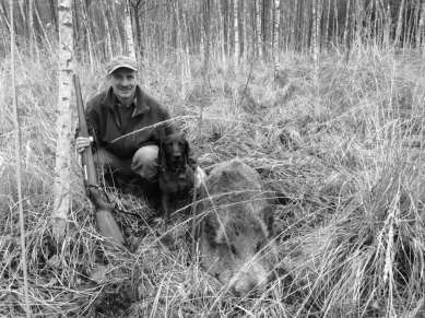 Rysiek z Toresem. (Fot.: z arch. R. Staniak) mokry śnieg utrudniał pracę.