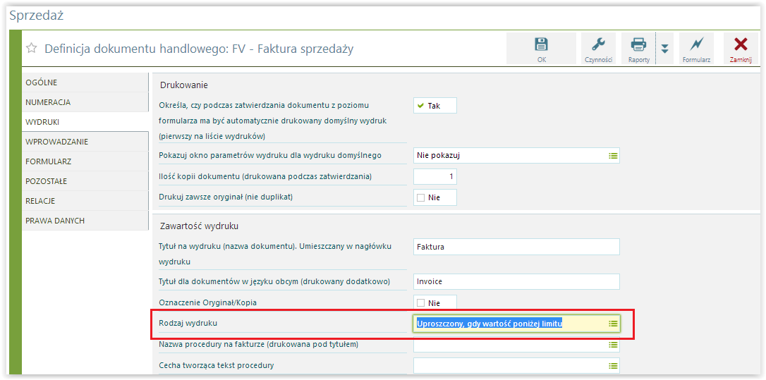 Określanie limitu wartości w definicji dokumentu W oknie limitów można określić osobne wartości w każdej z walut zdefiniowanych w systemie oraz wybrać odpowiednią opcję parametru Zatwierdzanie po