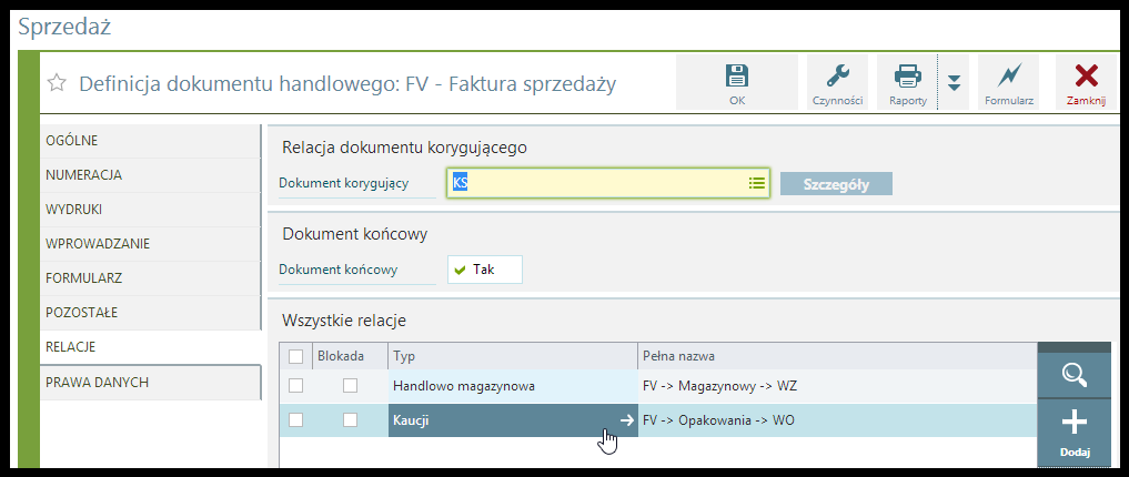 Zdefiniowany schemat opakowań przypisany do towaru jest widoczny na karcie towaru w zakładce Opakowania.