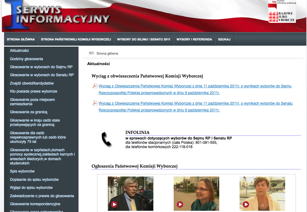 Oby watele i w ybor y Obowiązek prowadzenia działań informacyjnych przez PKW PKW, realizując obowiązki nałożone Kodeksem wyborczym, uruchomiło serwis info.pkw.gov.