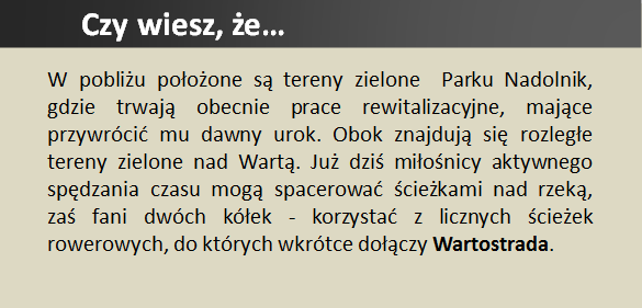 Opis inwestycji Kamienica dwupiętrowa w której znajdowad się będzie 14 mieszkao o powierzchni od 28 m2 do 52m2. Kamienica przechodzi obecnie gruntowaną rewitalizację i modernizację.