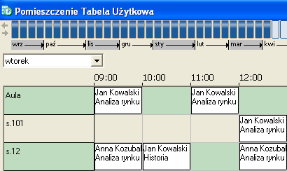 Szczegóły wydarzenia mogą być pokazane używając komendy Pokaż Wydarzenia jak pokazano na Slajdzie 37.